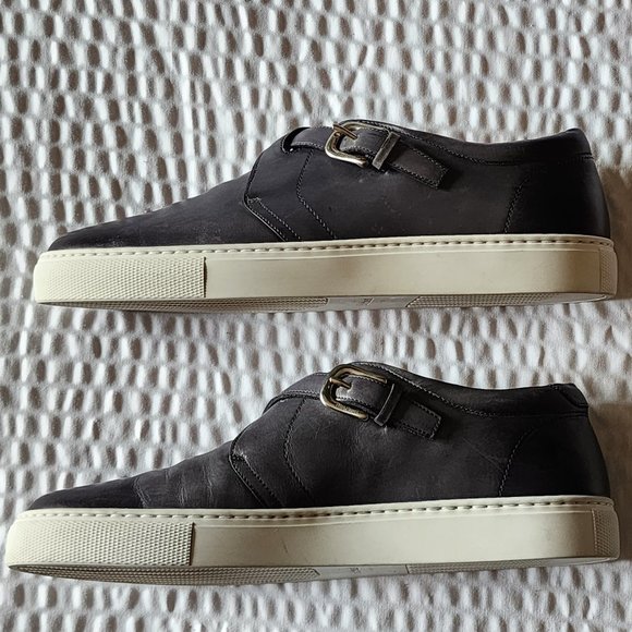 PAUL STUART 'PAULO' Gray Leather CrissCross Monkstrap Sneaker 9.5 D US *MINT* - Picture 10 of 10